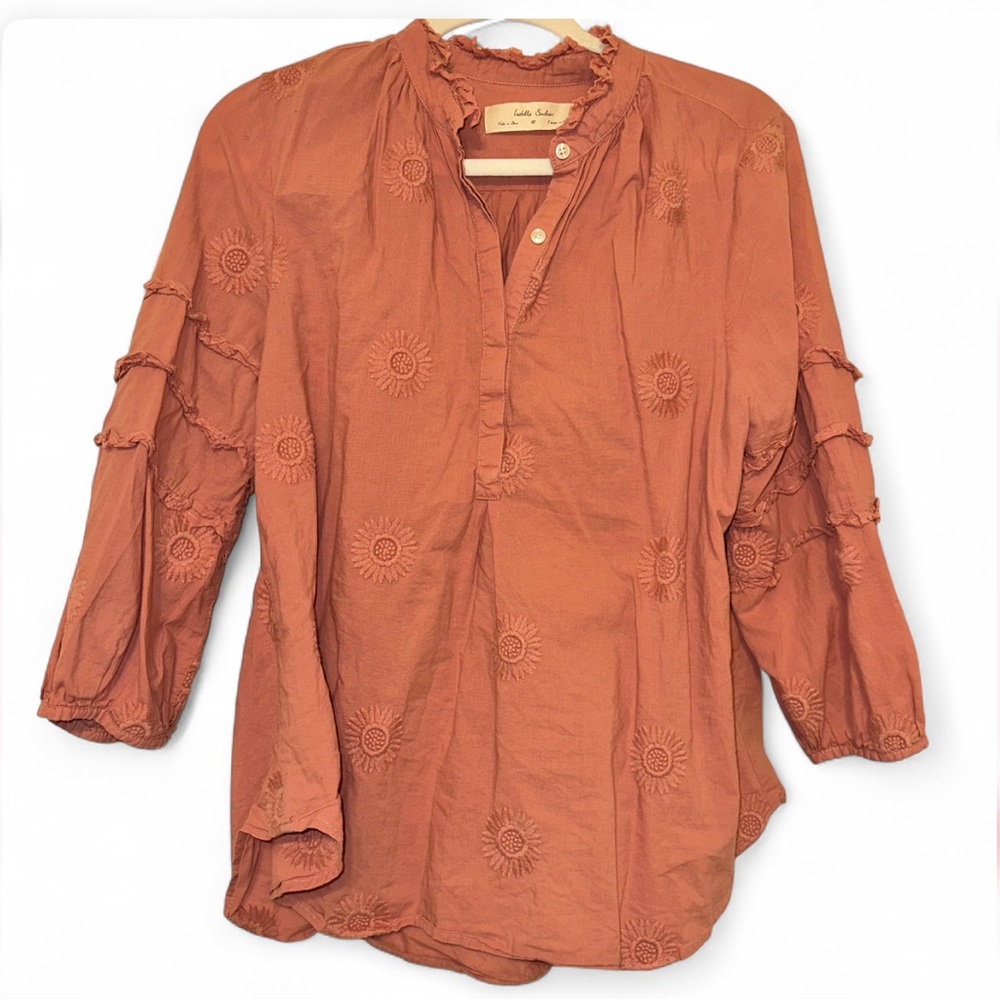 Anthropologie pink Peasant Blouse